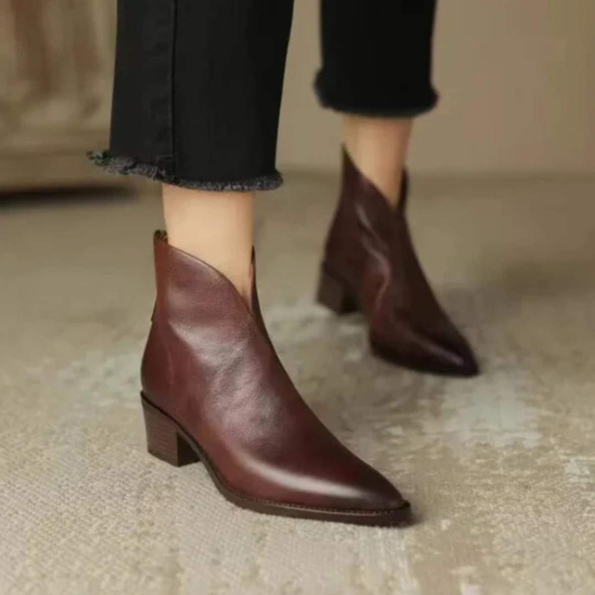 Charlotte | Luxury Ankle Boots with Low Heels