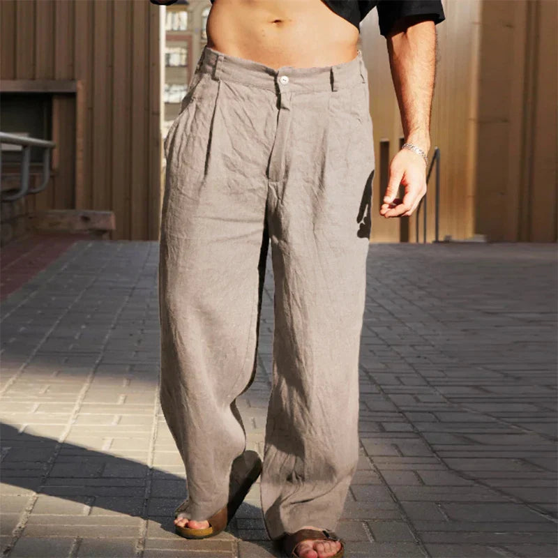 Mike | Linen Wide Leg Trousers