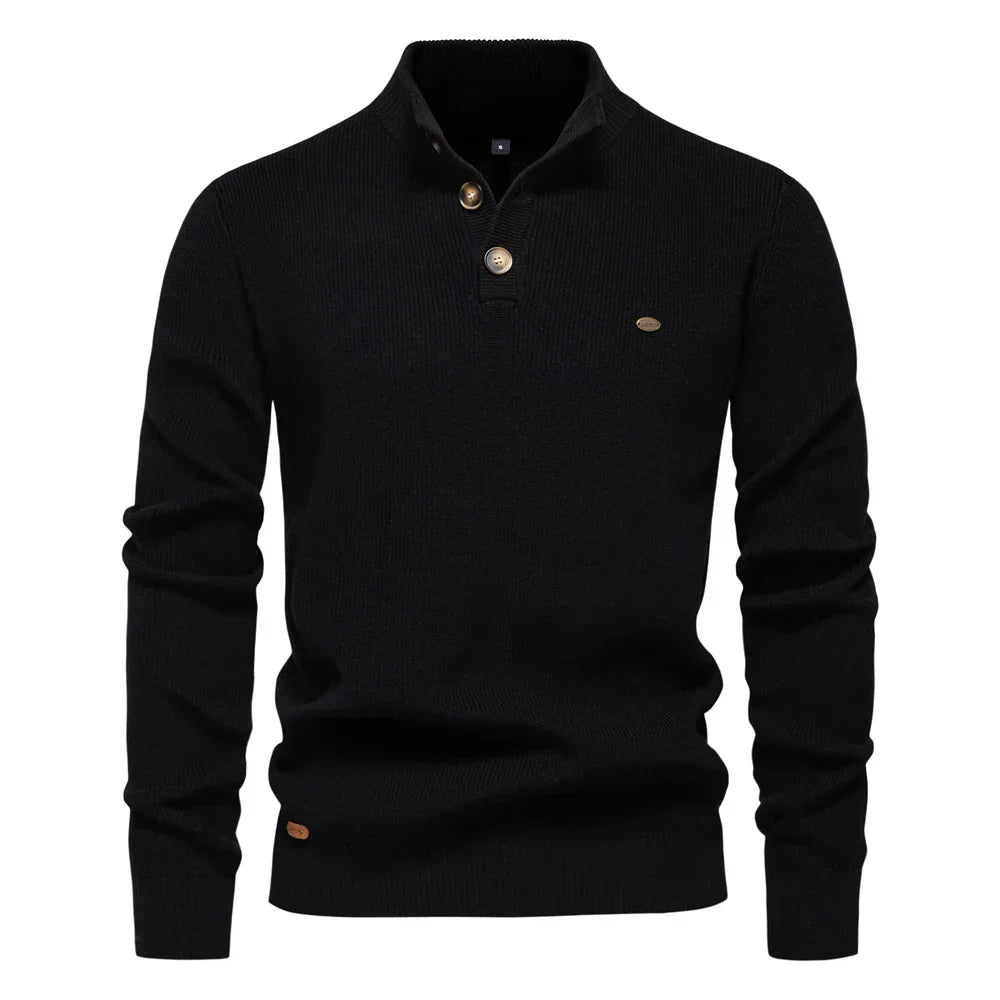Aaron | Men's Sweater with button design