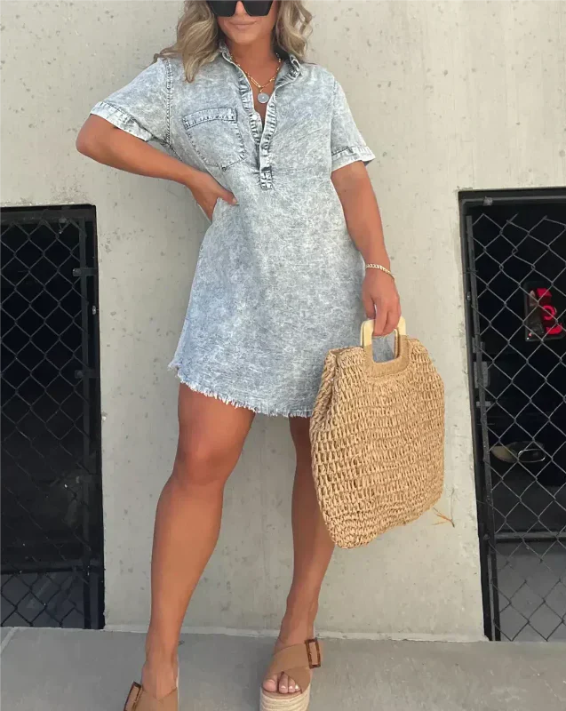 Brisella | Denim Shirt Dress